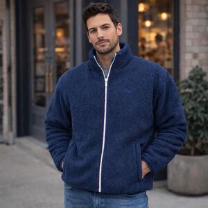 Fourlaps Reversible Fleece Jacket Blue Primaloft Insulated Puffer